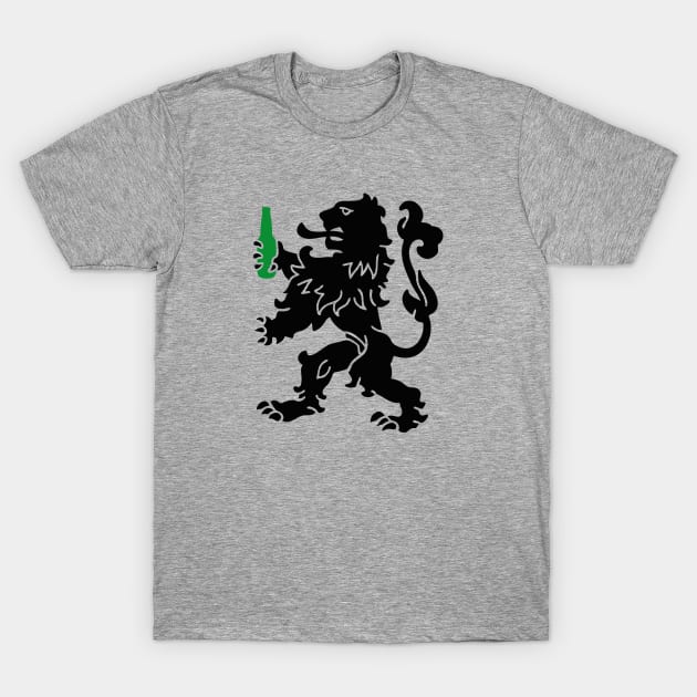 Dutch lion with beer Kingsday - Nederlandse leeuw Koningsdag T-Shirt by LaundryFactory